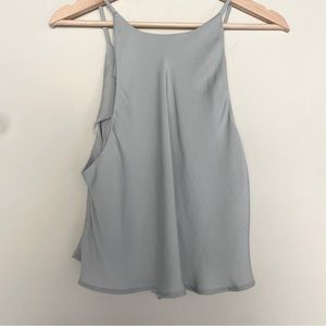 Free People Intimately Sneak A Peak Powder Blue Spaghetti Strap Ruched Tie Crop